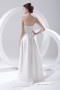 Simple Strapless White Satin Formal Bridesmaid Dress