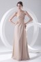 Simple One Shoulder Ruched Chiffon Formal Bridesmaid Dress