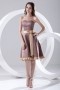 Elegant Bow Strapless Satin Knee length Formal Bridesmaid Dress