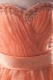 Jeweled Strapless Beaded Empire Orange Organza School Formal Dress