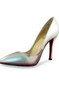 Silver Patent Point Toe High heels