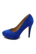 Blue Suede Lambskin Leather High heels