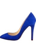 Fantastic Blue Suede Point Toe High heels