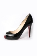 Black Patent Peep Toe High heels