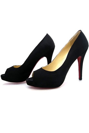 Latest Black Suede Peep Toe High heels