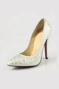 White Diamond Pointed Toe High heels