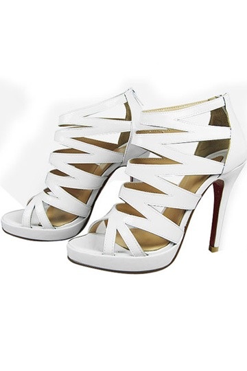 Ivory High heeled Multi strap Sandals