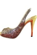 Glitter Slingbacks Multi color High heels