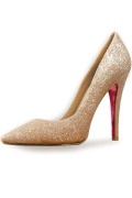 Golden Bling Leather High heels