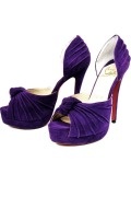 Purple Suede Knotted Vamp Platform High heels