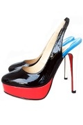 Black Slingbacks Colored Sole High heels