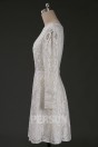 Robe de cocktail ivoire vintage en dentelle manche longue jupe ligne A