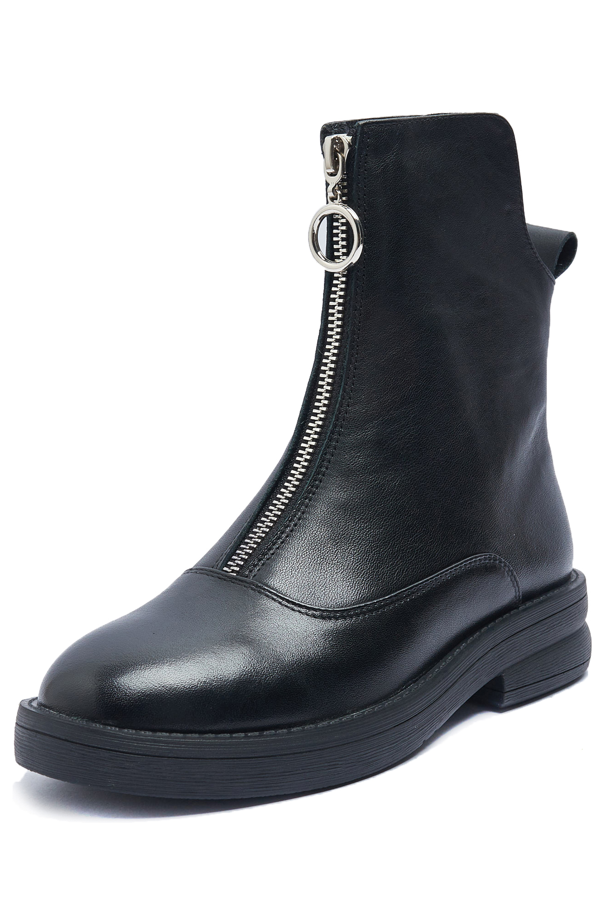 Bottines noir shop zip devant