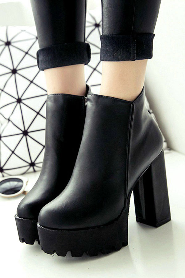 Bottines noires talon plat best sale