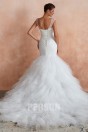 Liona : Robe de mariée sirène splendide bustier pailleté à jupe froufrou