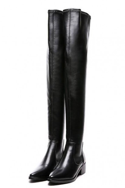 Bottes cuissardes noires talon 3 5 7 cm Persun.fr