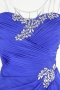 Robe de bal bleu bustier bustier coeur ornée de bijoux avec fente frontale