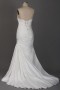 Robe de mariée bustier coupe trompette en satin blanc cassé