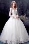 Classique robe de mariée princesse 2017 avec manches longues en dentelle