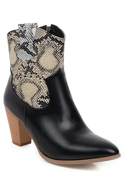 bottines python talon orange