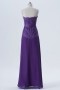 Robe habillée mousseline violette longue bustier dentelle