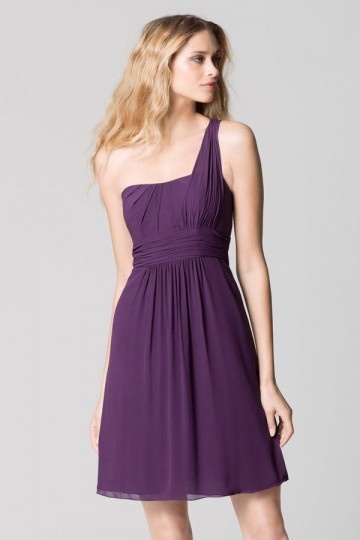 Petite robe violette asymetrique pour mariage
