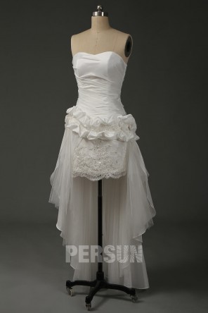 Audrey : Robe de mariée moderne jupe fourreau longue arrière