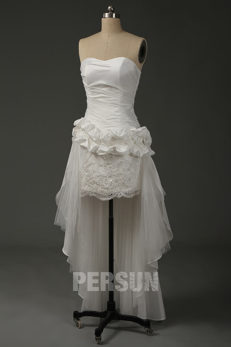 Robe de mariée moderne jupe fourreau longue arrière