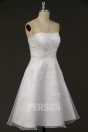 Robe de mariée bustier courte pour mère & fille appliquée de dentelle