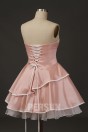 Robe lolita princesse courte rose poudré à jupe volants pour spectacle