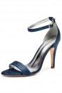 Sandales bleu nuit en sequins à bride talon haut