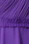 Robe violette de cocktail ruchée ligne-A en mousseline