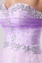 Robe violette courte ornée de strass ruchée en tulle