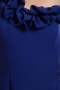 Robe de cocktail bleu marin fleurs à traîne dentelle