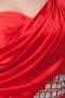 Robe exotique de cocktail rouge strass drapé asymétrique