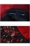 Robe de cocktail courte contraste noire rouge prnée de strass