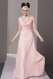 Elégante Robe de soirée rose poudré décolleté drapé en V