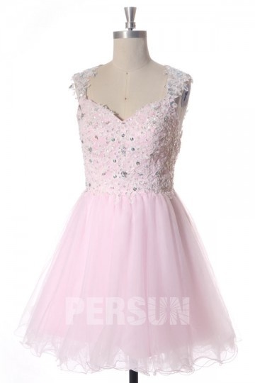 Mini robe de bal tutu rose à dos transparent