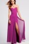 Robe de bal plissée moulante rouge décolletée en coeur en mousseline de soie avec fente frontale