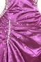 Robe de bal asymétrique ornée de strass en satin