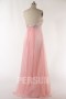 Robe de bal de promo rose longue en Tencel bustier strass