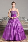 Luxus lila Trägerlos Langes Sequins Empire Ball Gown Ballkleid aus Tüll