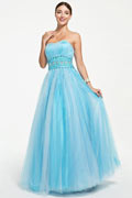 Elegantes Prinzessin Herz Ausschnitt Blaues Ball gown Abendkleider aus Tüll