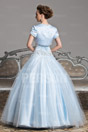 Robe de mariage royal bleu clair bustier avec boléro