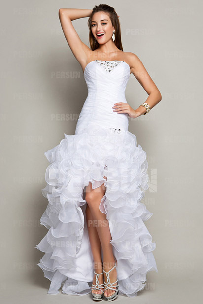Robe blanche mariage spectaculaire court devant