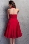 Rouge robe de soirée courte nœud papillon Encolure carrée