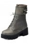 Boots lacets femme avec boucles avec zip latéral à bout rond