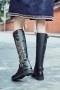Vintage bottes en broderie avec boucles zip latéral