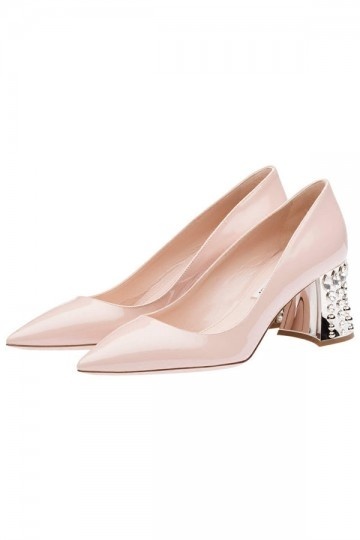 escarpin talon carré doré