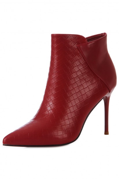 bottine rouge petit talon